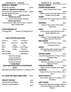 menu bistro peppies – Freedom Foods